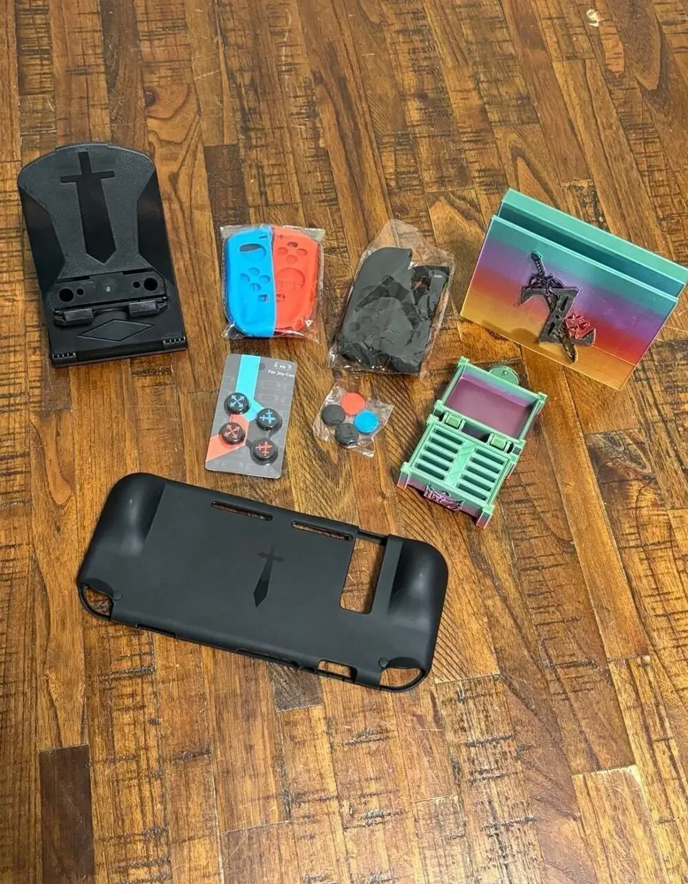 Lot of 8 Zelda Nintendo Switch Accessories, Stand, Case, Joy cons, Charging Port